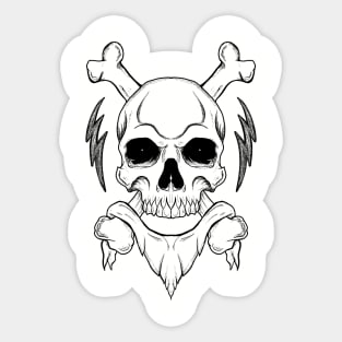 Stipple Skull Crossbones Sticker